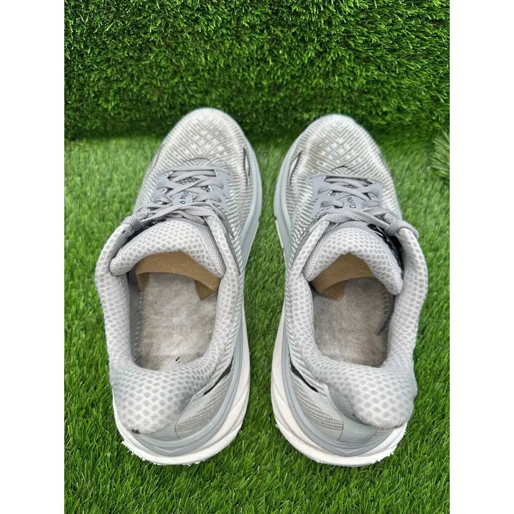 Hoka One One Clifton 9 1132210-HMBC Athletic Sneaker Men's 11.5 Gray Knit Sports
